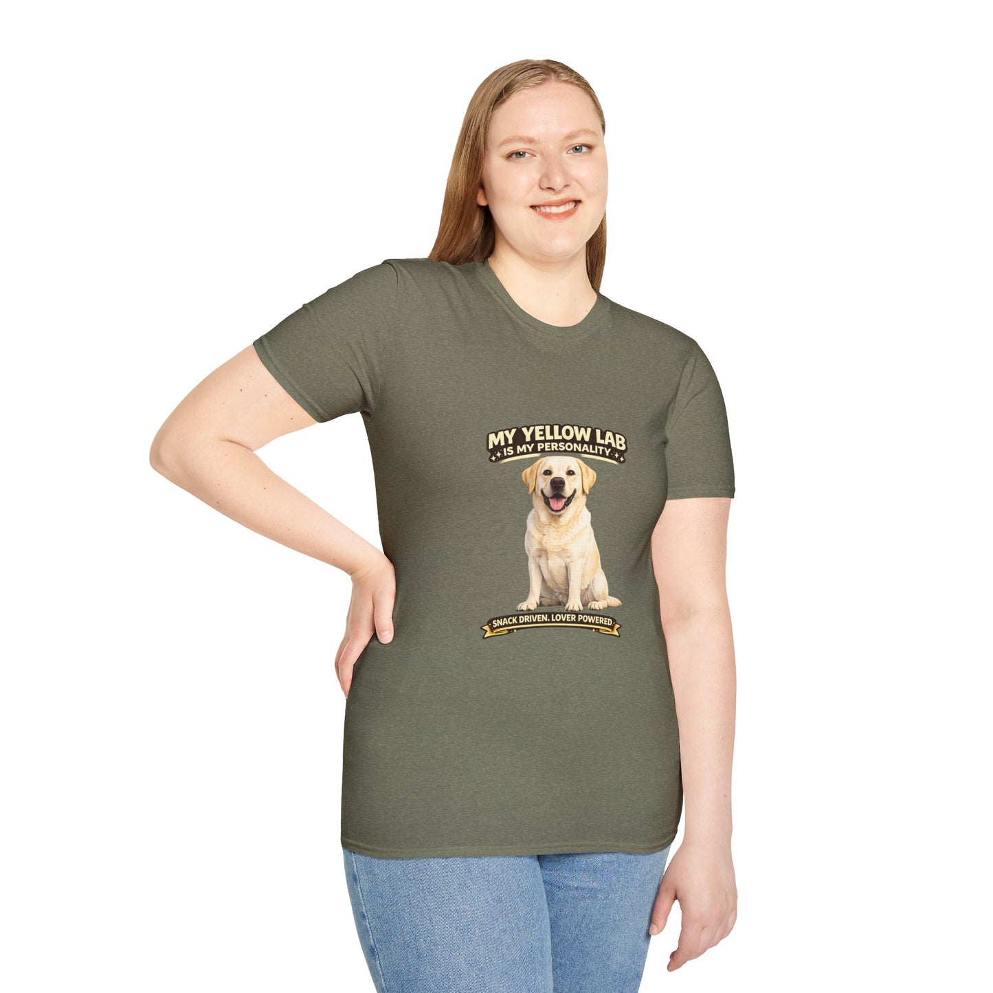 My Yellow Lab is My Personality – Snack Driven. Love Powered. – Personalized Dog Breed Shirt
