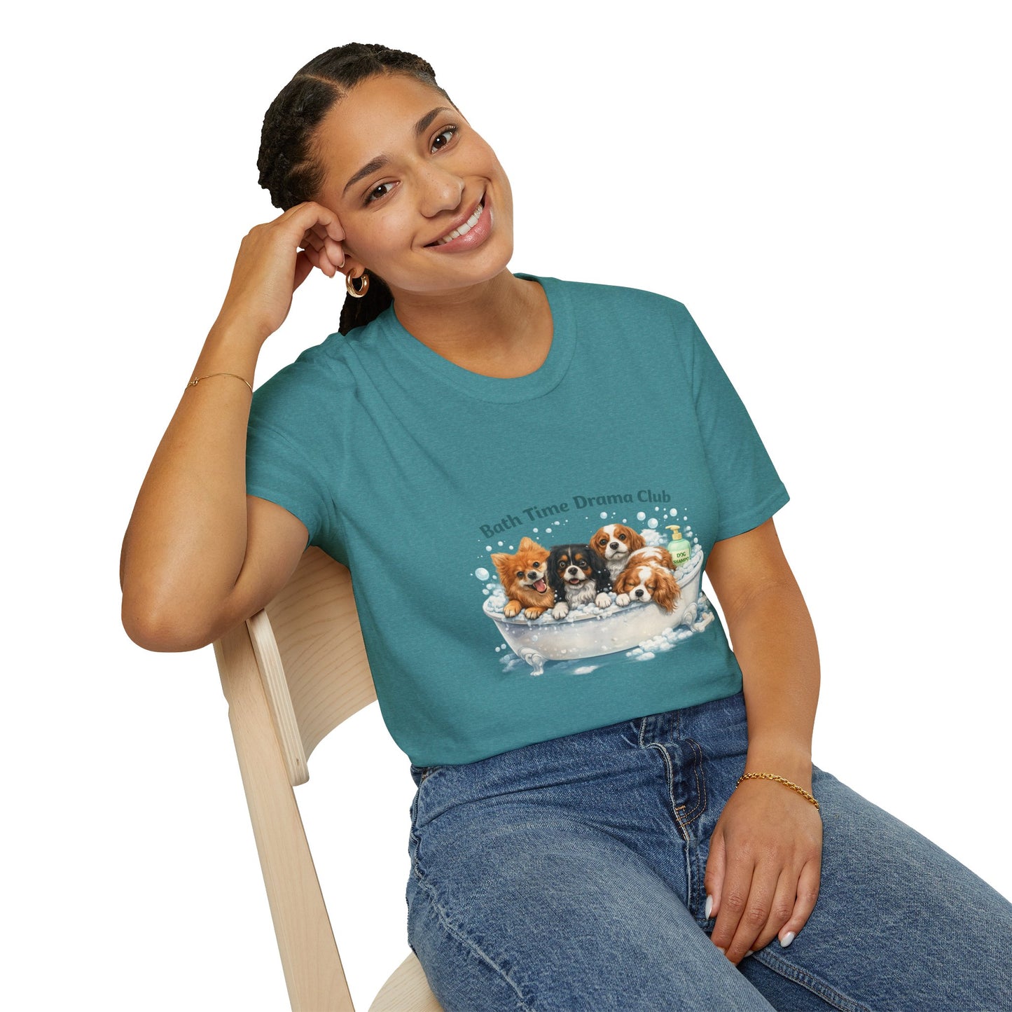 Bath Time Drama Club – Personalized Dog Spa T-Shirt – Paw Spa Days Remembered