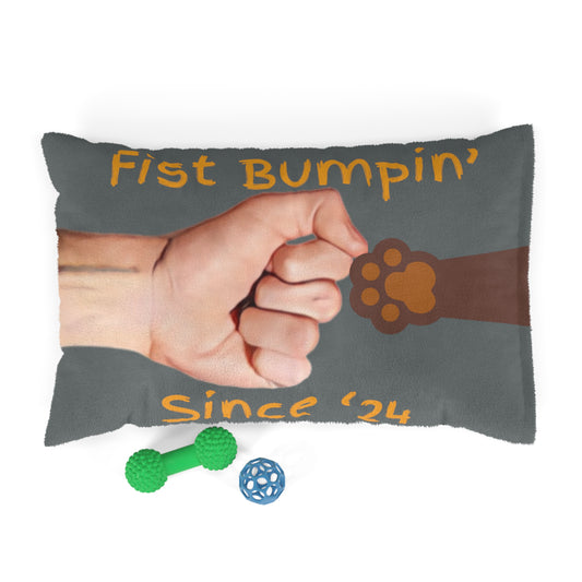 Chocolate Brown Paw Fist Bumpin’ Since ‘24 Dark Grey Pet Bed