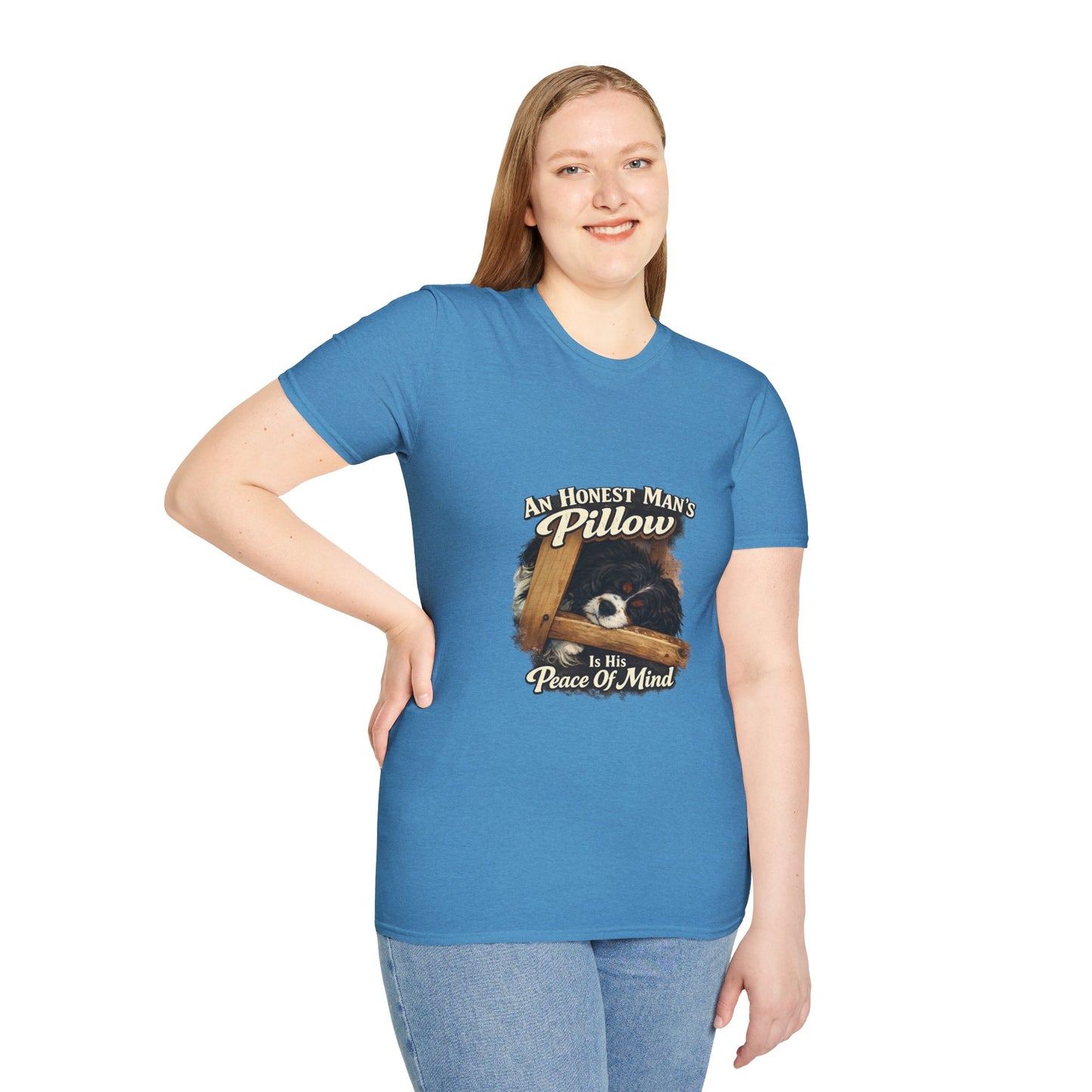 An Honest Man's Pillow Is His Peace Of Mind  —  Dog Lover T-Shirt