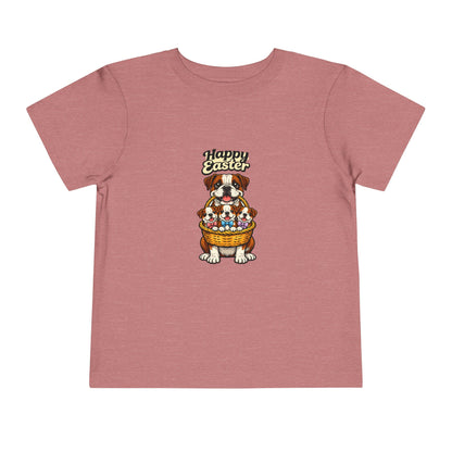 Bulldog Family Happy Easter -- Toddler Dog Lover Tee