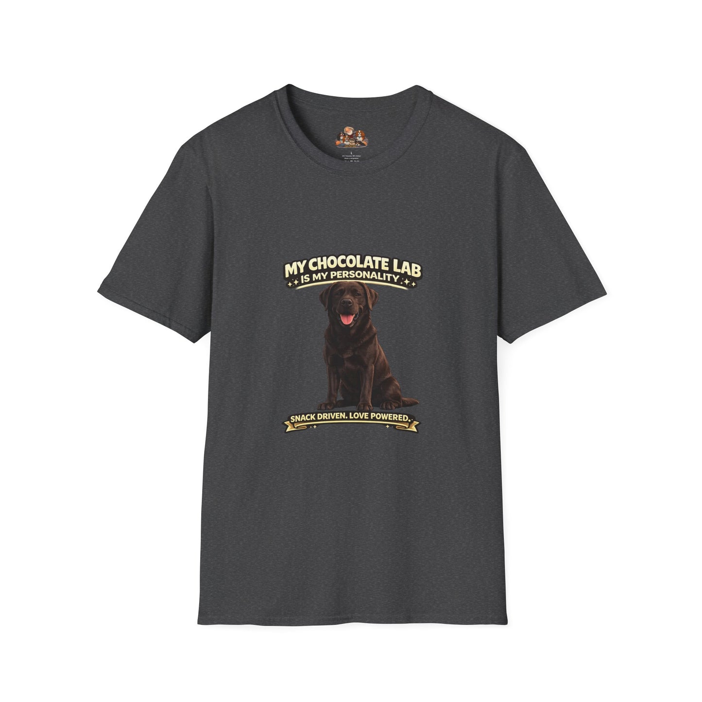 My Chocolate Lab is My Personality – Snack Driven. Love Powered – Personalized Custom Dog Breed Shirt