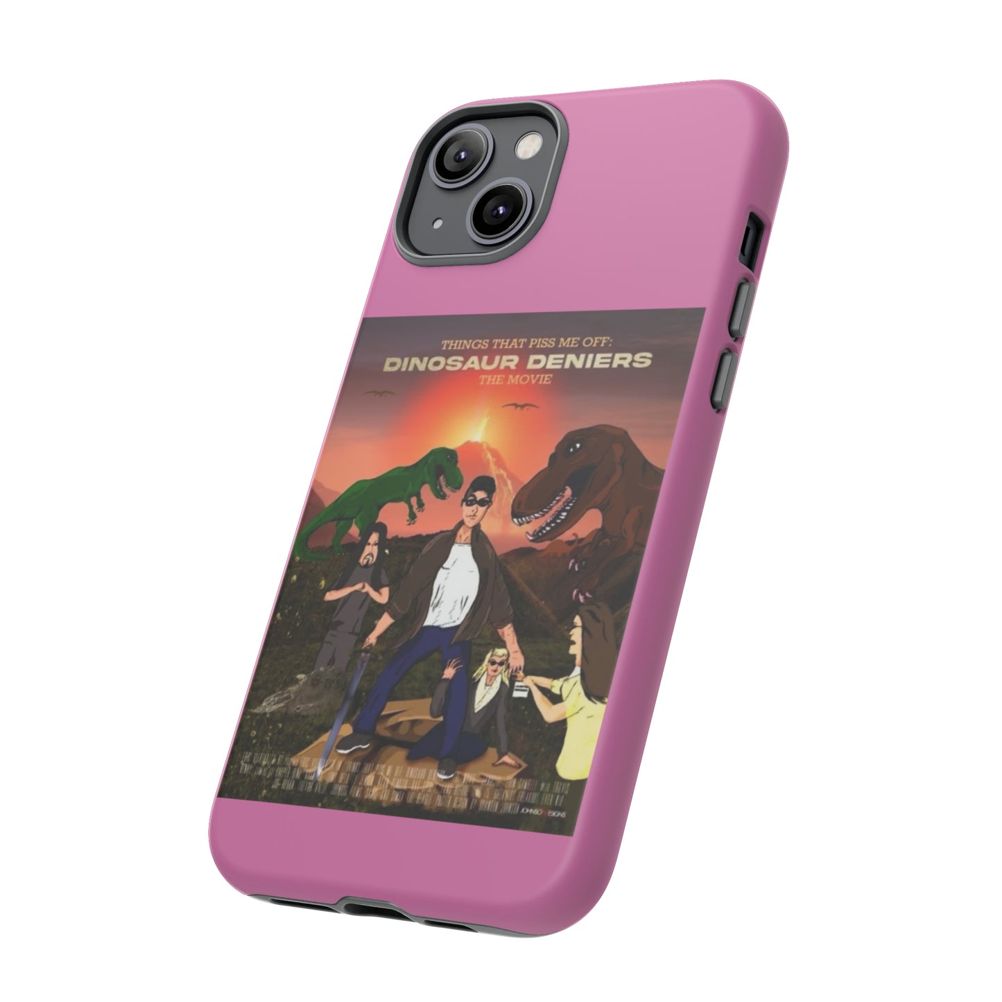 Dinosaur Deniers: The Movie Tough Phone Case (light pink)