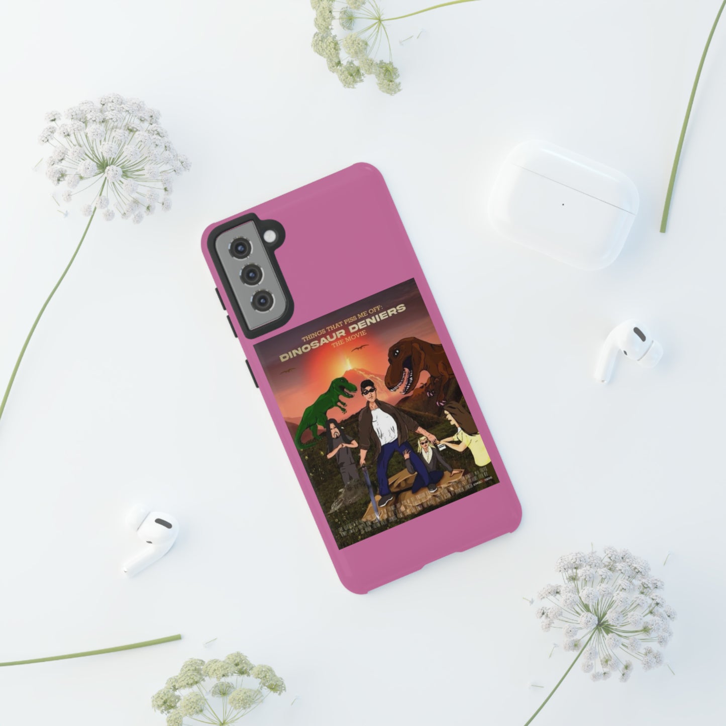 Dinosaur Deniers: The Movie Tough Phone Case (light pink)