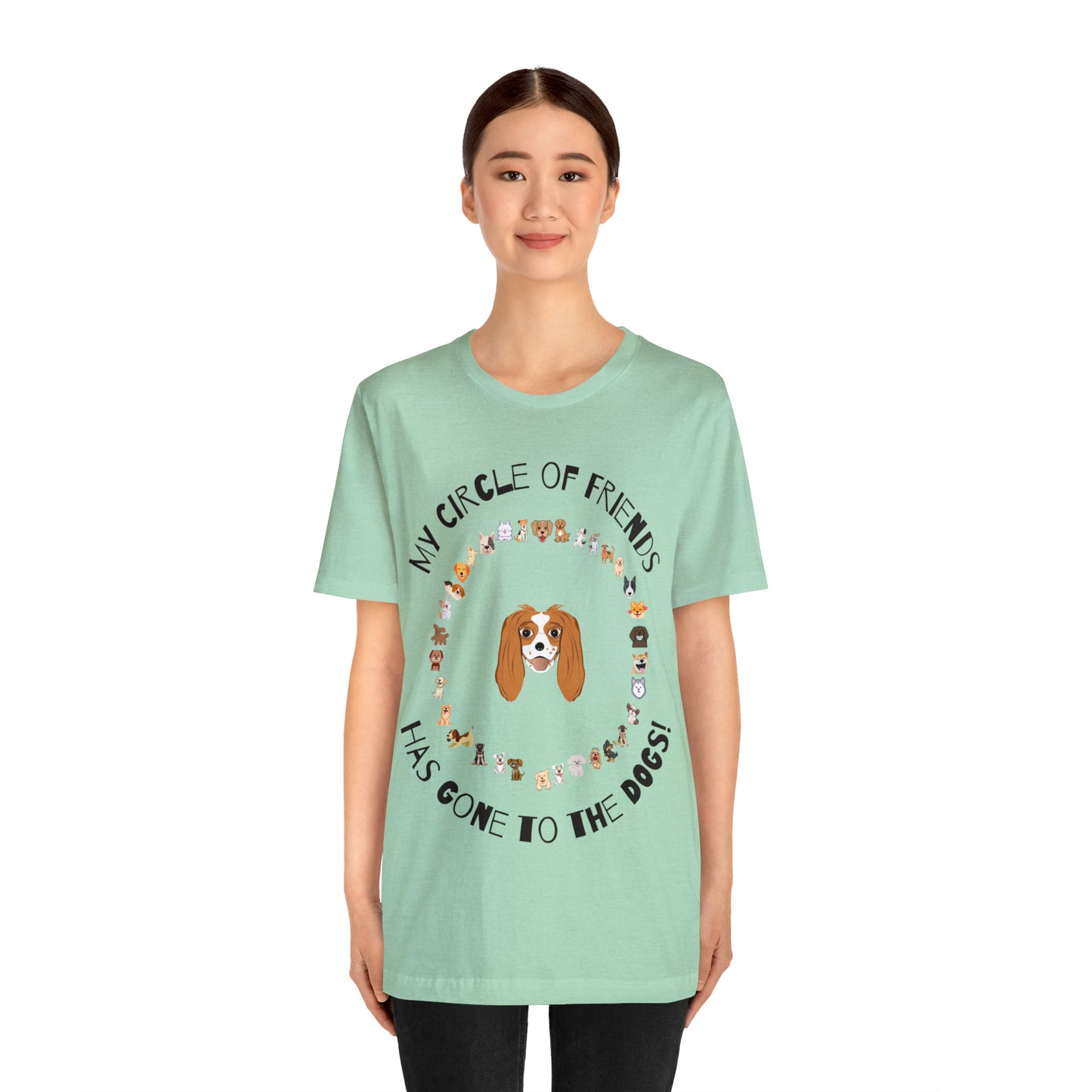 PopPop Original Design Barney’s Circle Of Friends Has Gone To The DOGS! Unisex Jersey Short Sleeve Tee