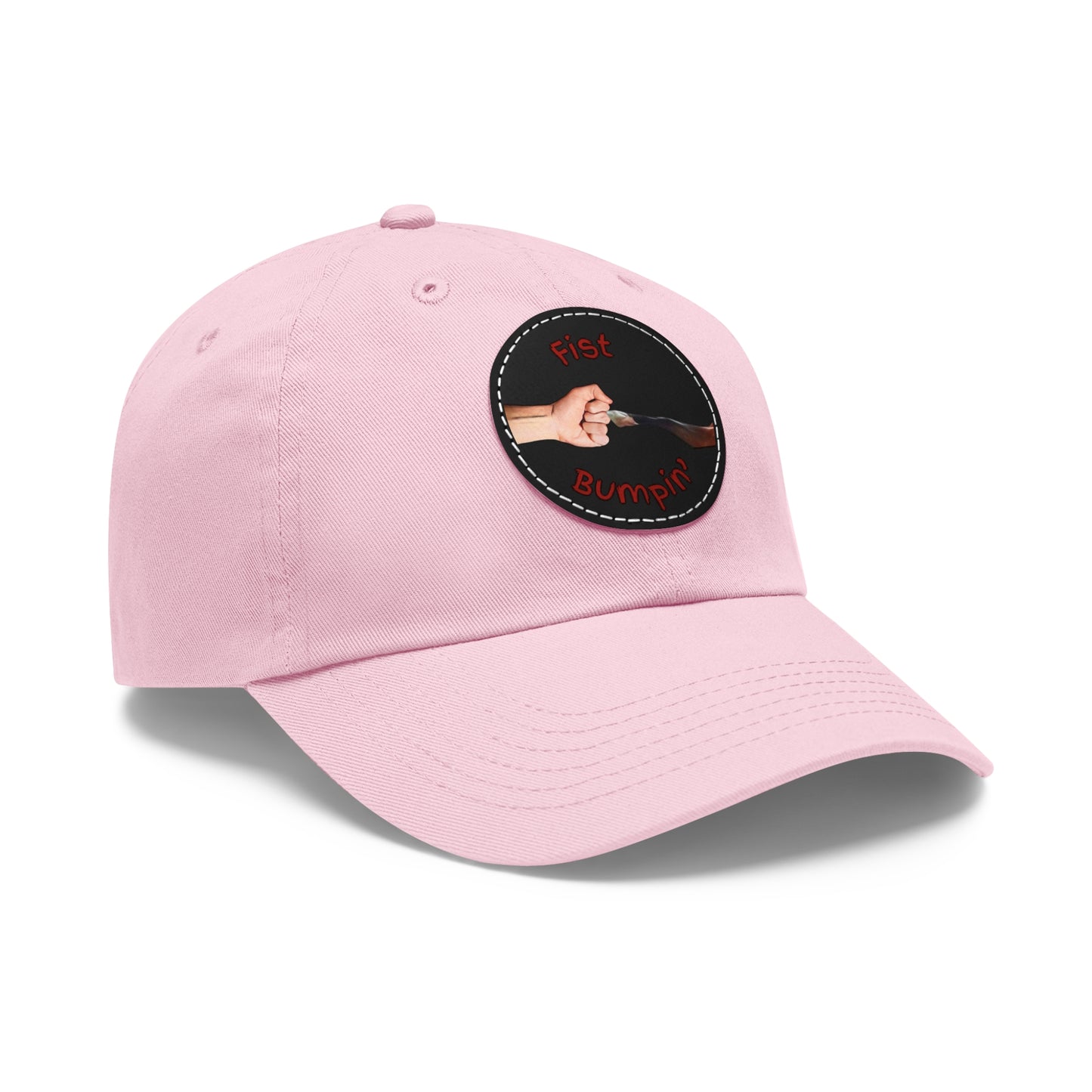 Dad Hat with Leather Patch (Round)