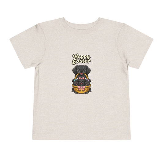 Black Labrador Retriever Family Happy Easter -- Toddler Dog Lover Tee