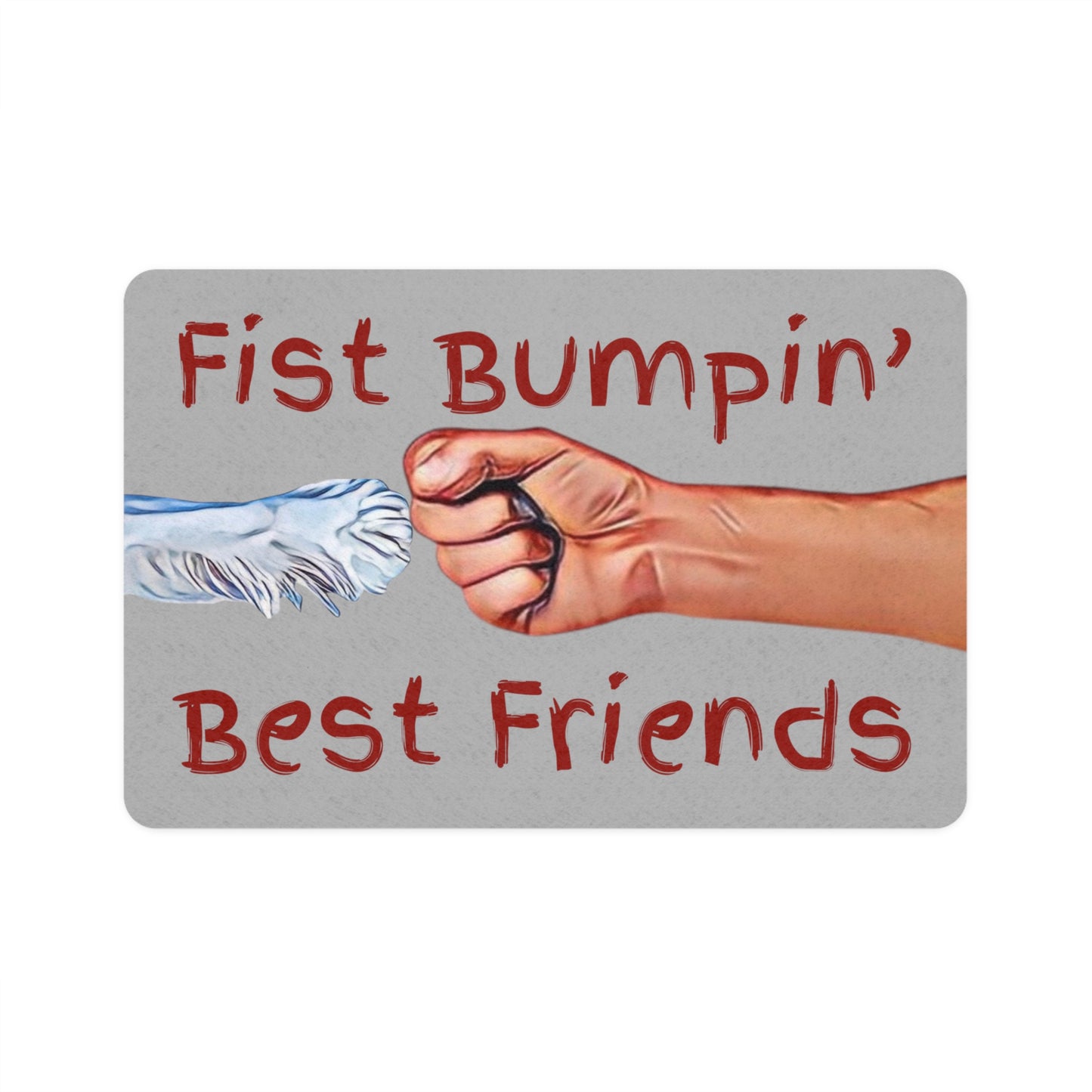 Opie’s Cavalier Paw Fist Bumpin’ Best Friend Pet Food Mat (12x18)