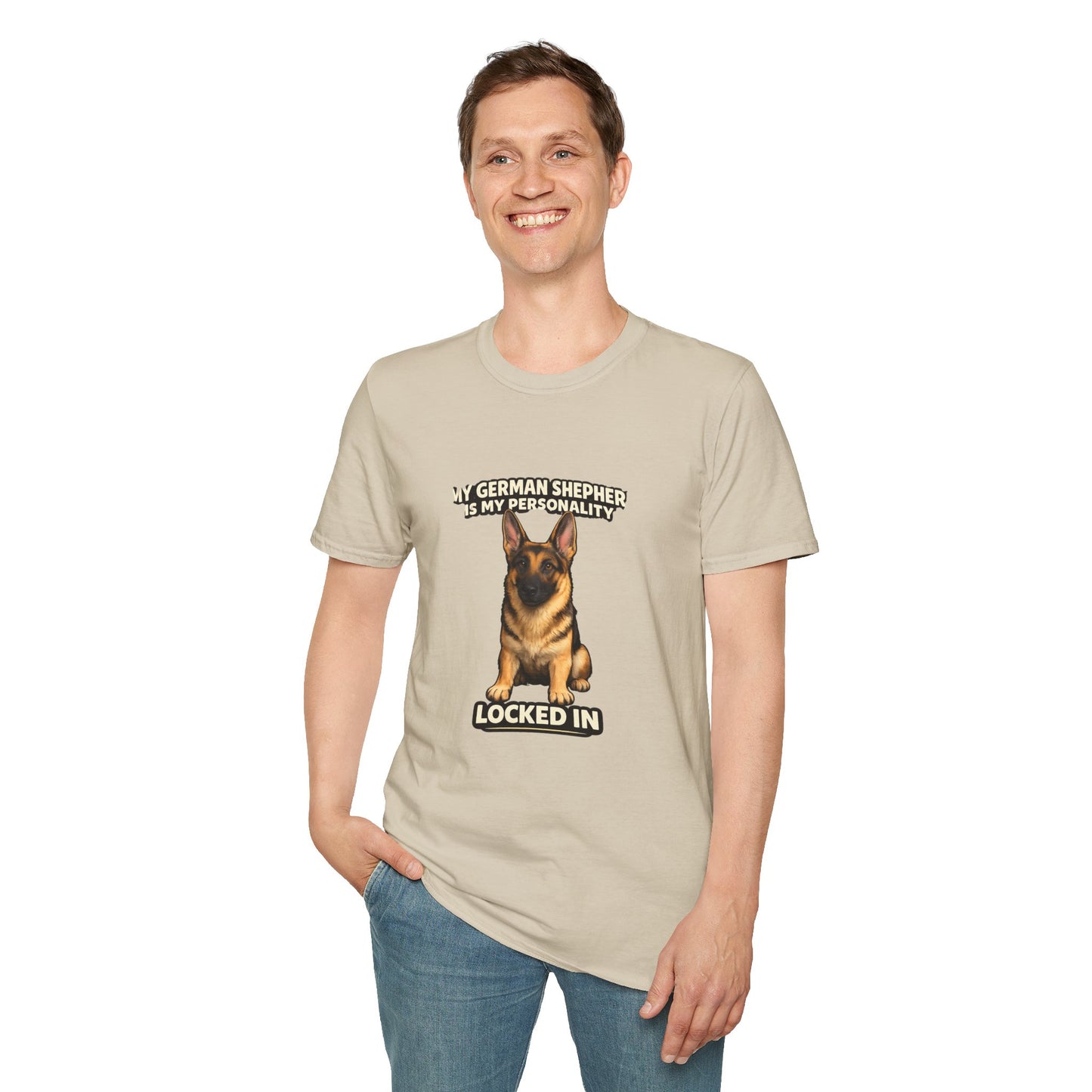 My German Shepherd Is My Personality -- Locked In -- Personalized Dog Breed Tee