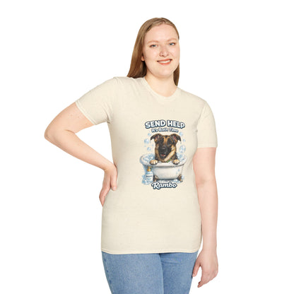 Send Help It's Bath Time – Personalized Dog Spa T-Shirt – Paw Spa Days Remembered