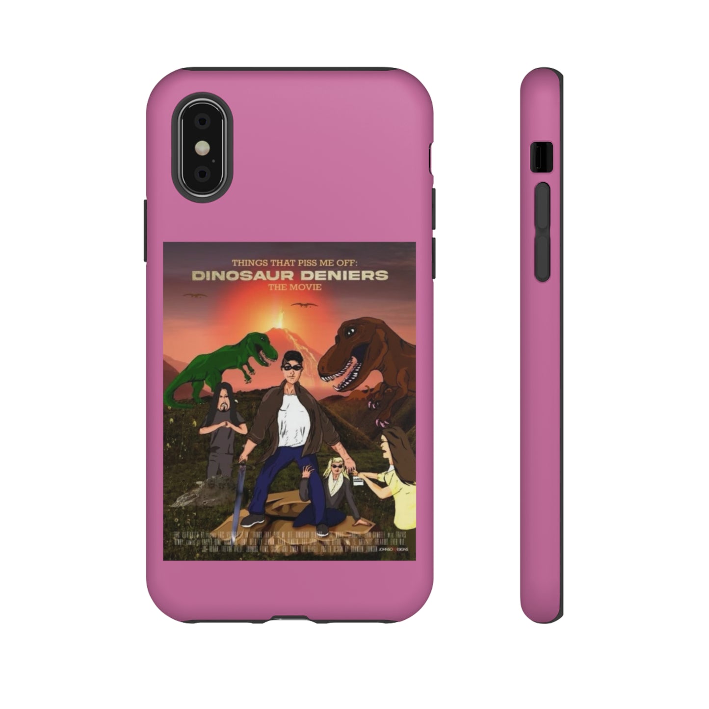 Dinosaur Deniers: The Movie Tough Phone Case (light pink)