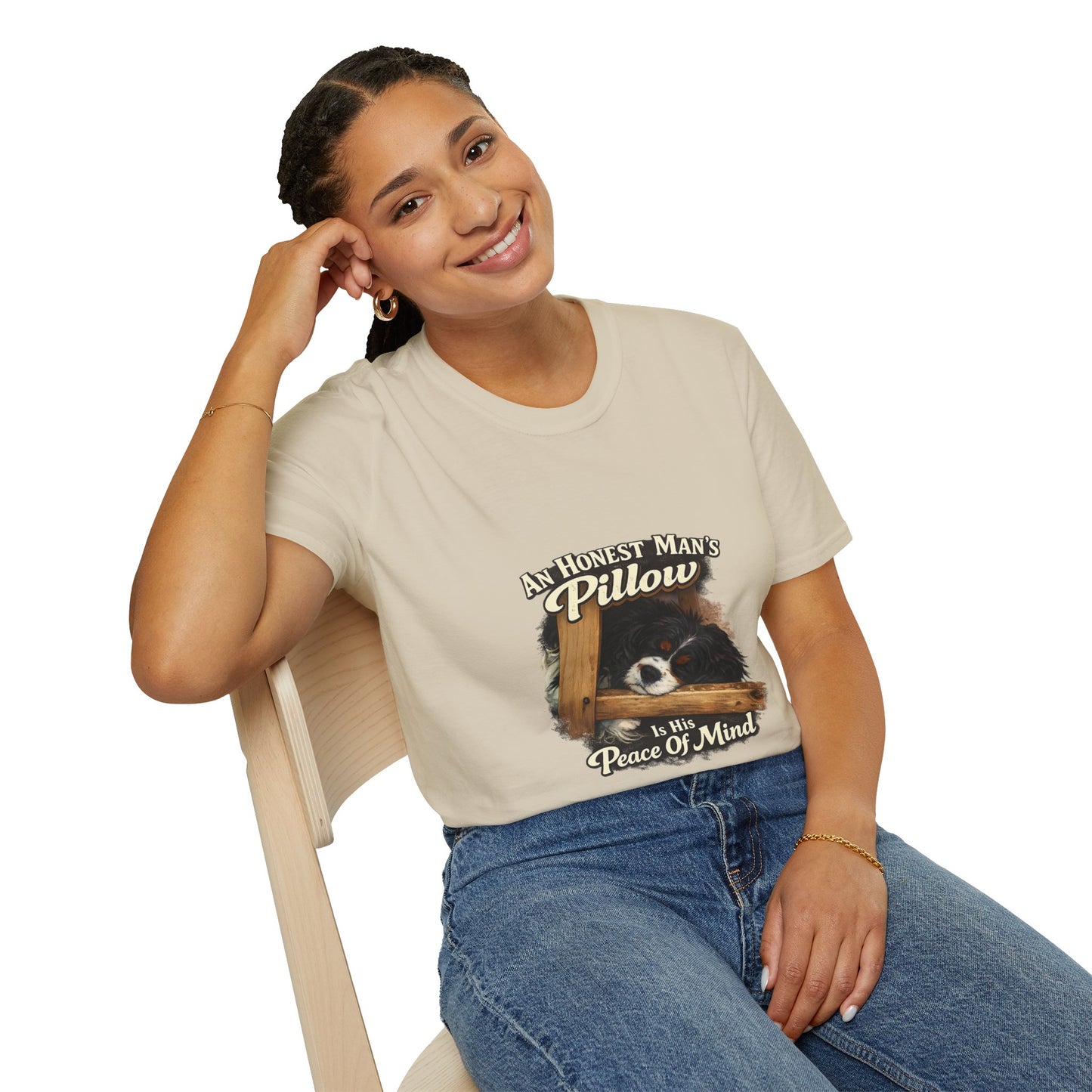 An Honest Man's Pillow Is His Peace Of Mind  —  Dog Lover T-Shirt
