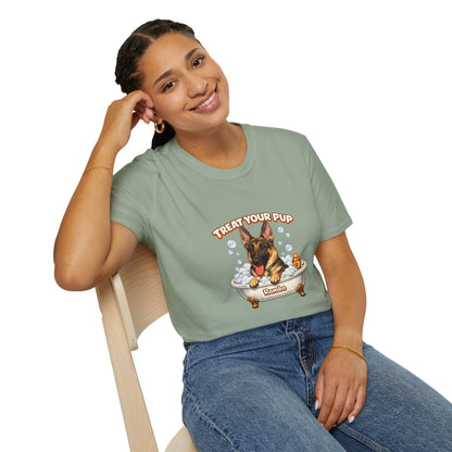 Bath Time Survivor – Personalized Dog Spa T-Shirt – Paw Spa Days Remembered