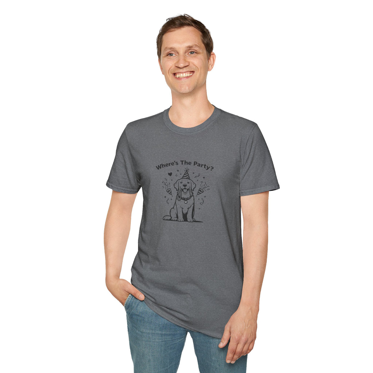 Where's The Party?  —  Black And White Minimalist Family Collection For Adult Dog Lovers