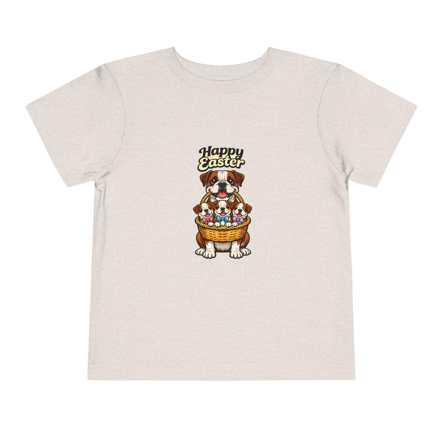 Bulldog Family Happy Easter -- Toddler Dog Lover Tee