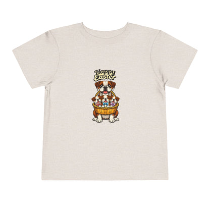 Bulldog Family Happy Easter -- Toddler Dog Lover Tee