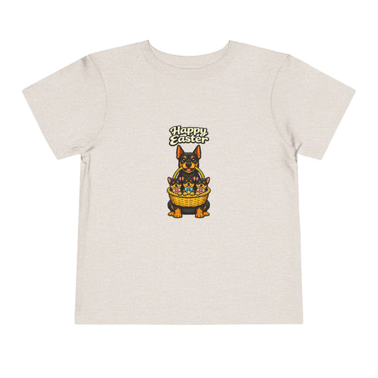 Doberman Family Happy Easter -- Toddler Dog Lover Tee