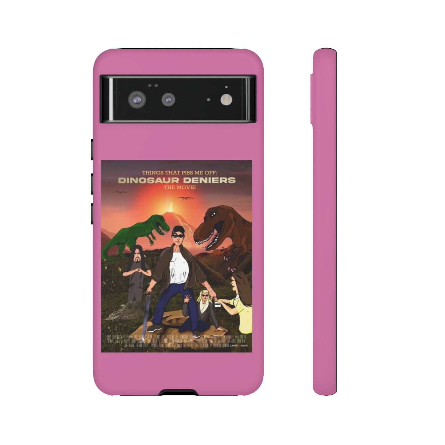 Dinosaur Deniers: The Movie Tough Phone Case (light pink)