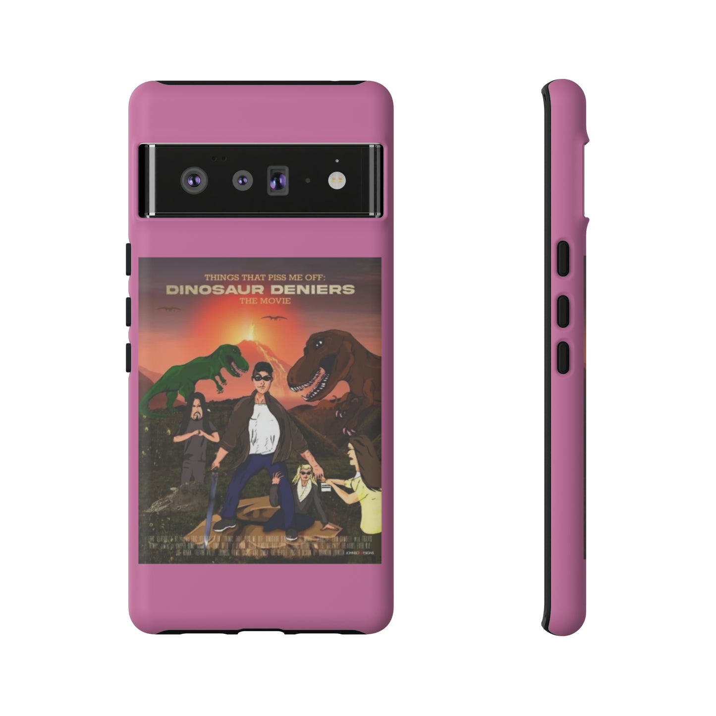 Dinosaur Deniers: The Movie Tough Phone Case (light pink)