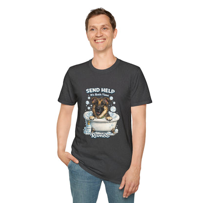 Send Help It's Bath Time – Personalized Dog Spa T-Shirt – Paw Spa Days Remembered