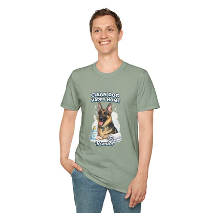 Clean Dog Happy Home – Personalized Dog Spa T-Shirt – Paw Spa Days Remembered