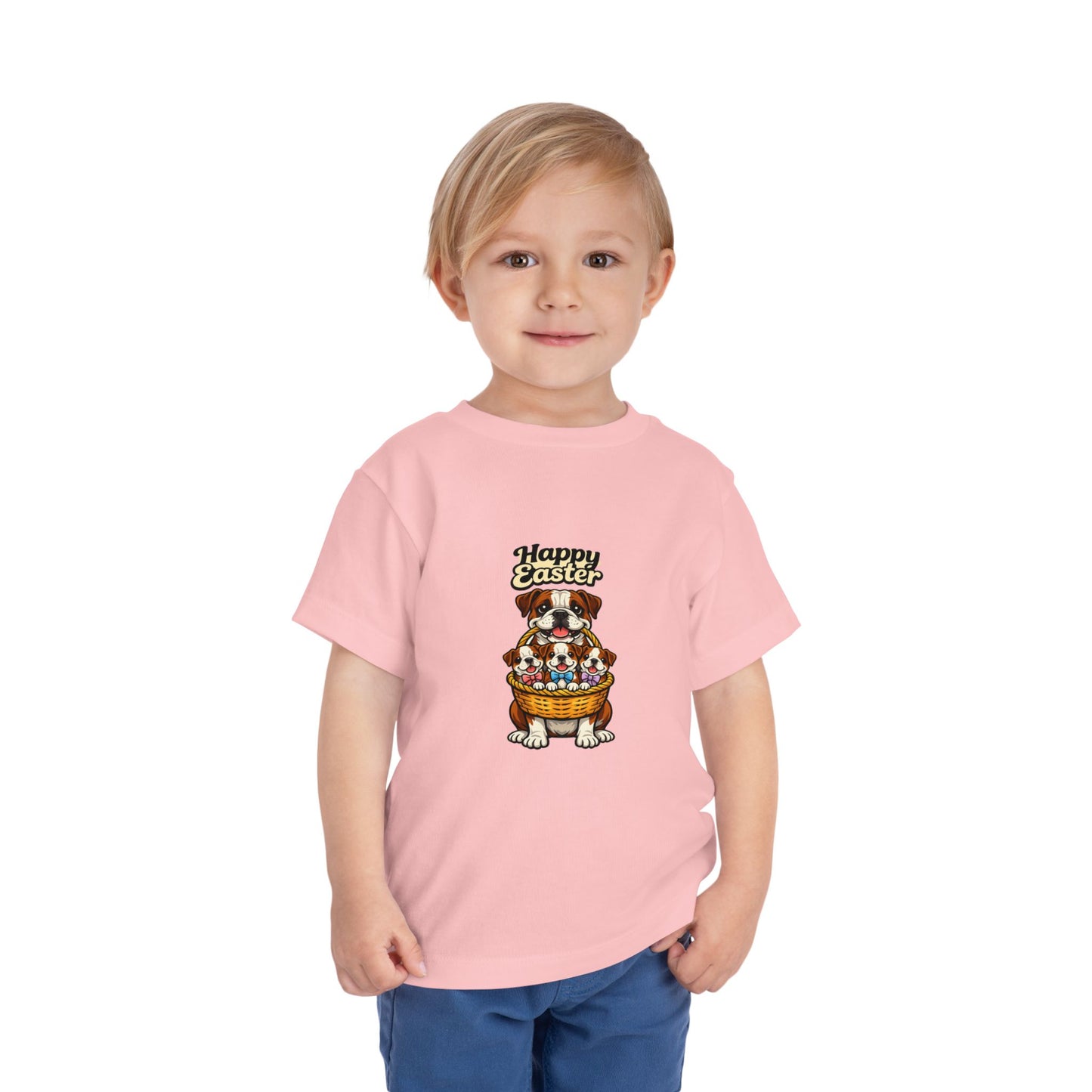 Bulldog Family Happy Easter -- Toddler Dog Lover Tee