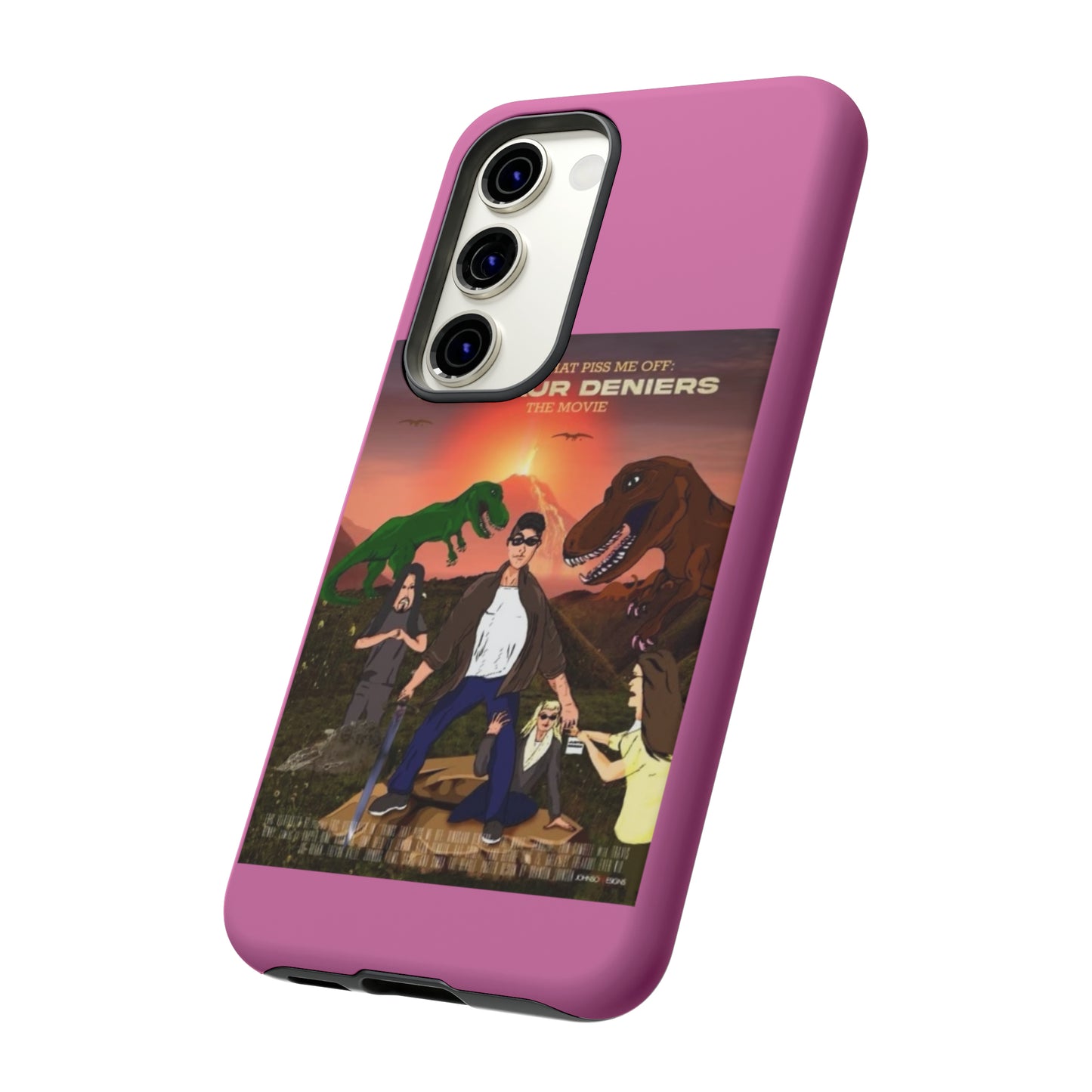 Dinosaur Deniers: The Movie Tough Phone Case (light pink)