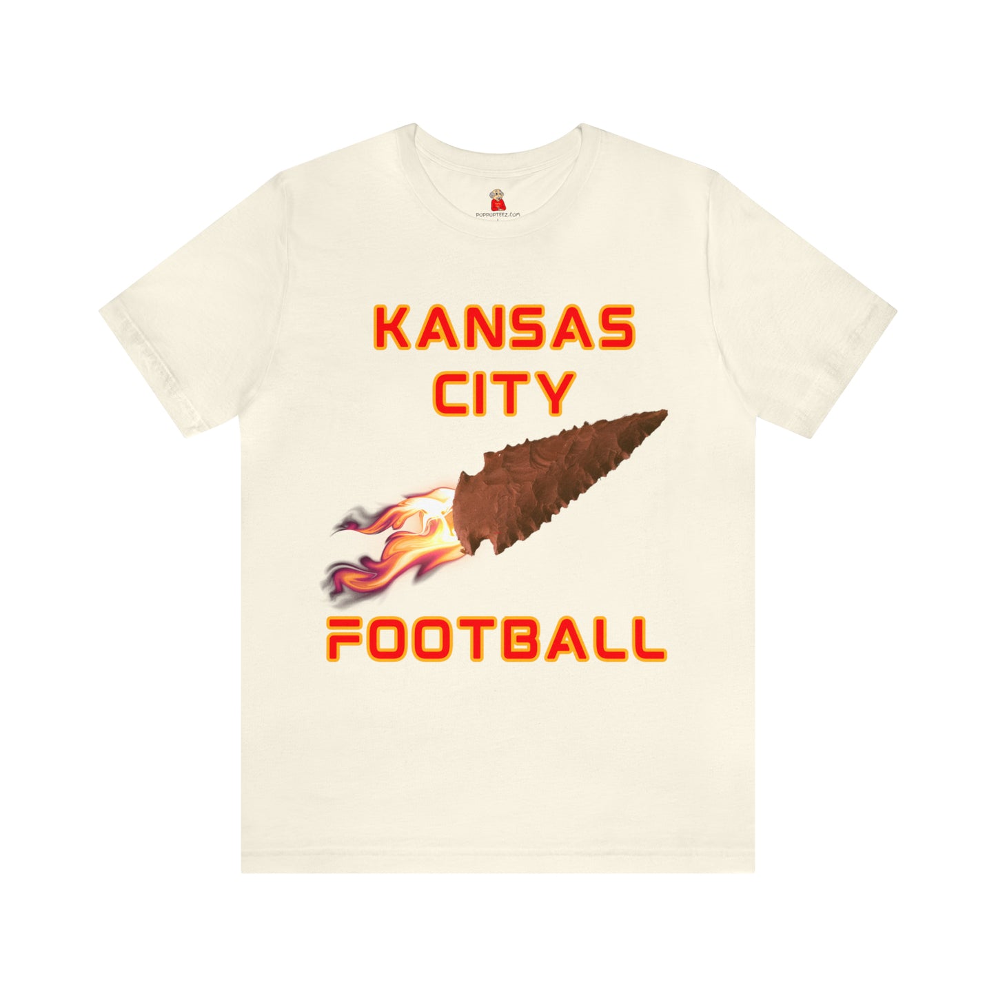 Kansas City Flame Football Arrowhead Customizable Unisex Jersey Short Sleeve Tee