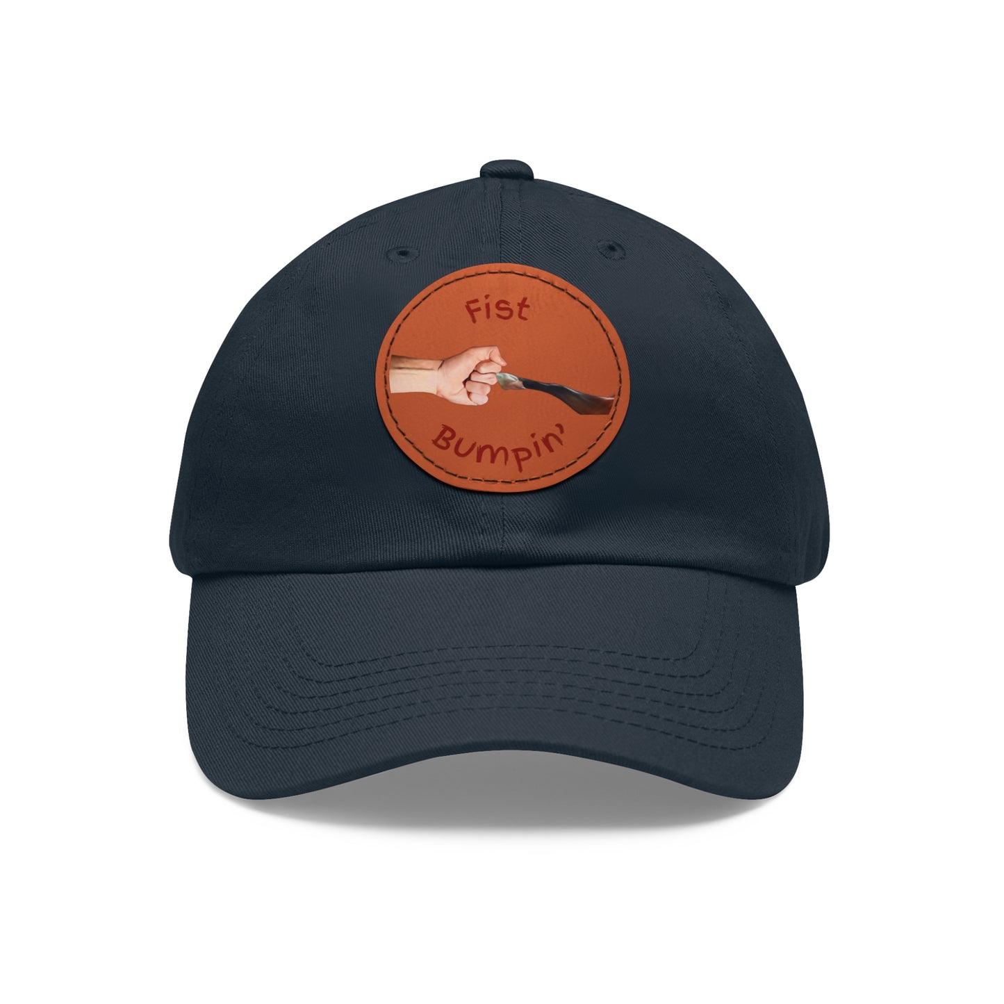 Dad Hat with Leather Patch (Round)