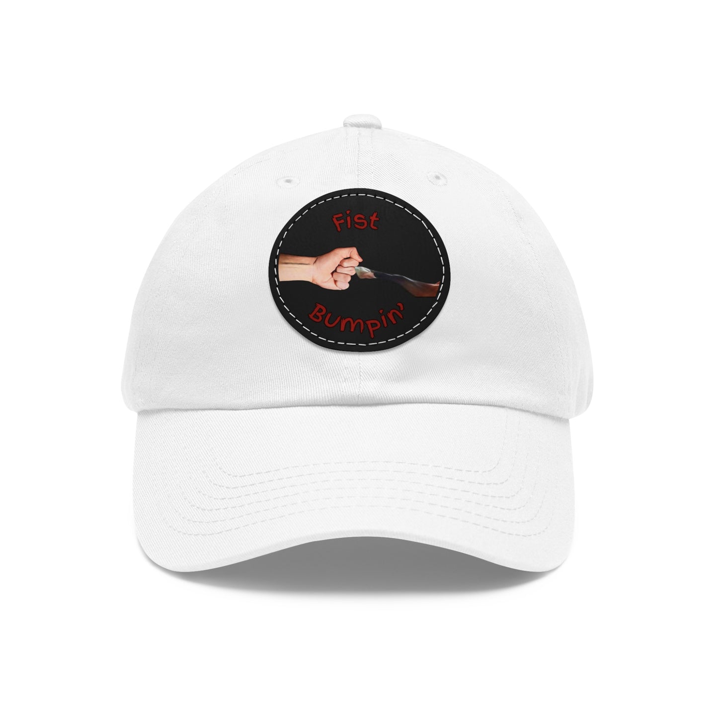 Dad Hat with Leather Patch (Round)