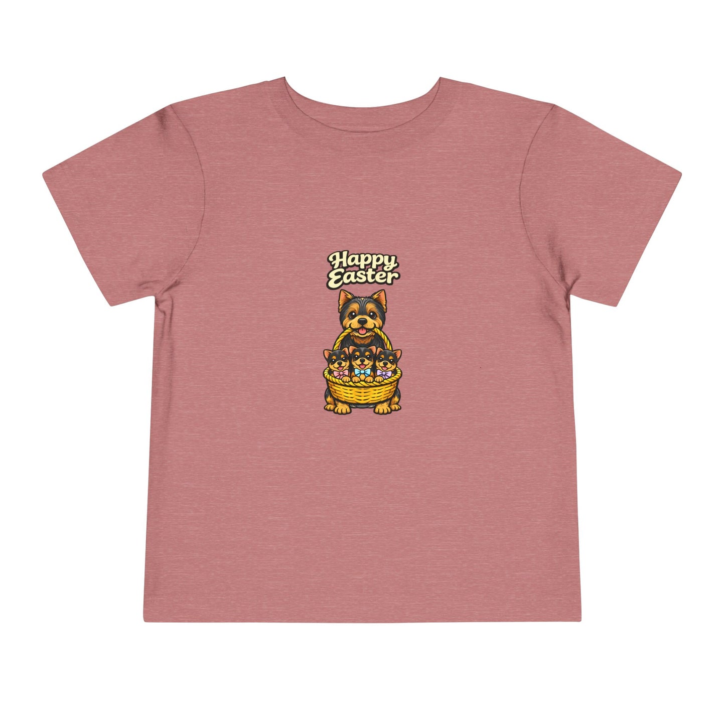 Yorkie Family Happy Easter -- Toddler Dog Lover Tee