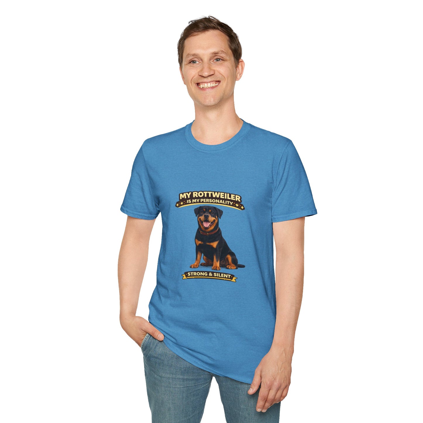 My Rottweiler Is My Personality – Strong & Silent – Personalized Dog Breed Tee