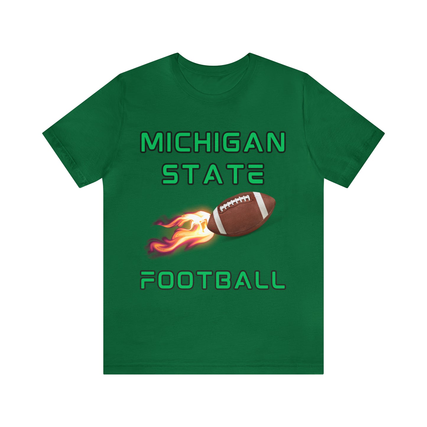 Michigan State Flame Football Customizable Unisex Jersey Short Sleeve Tee