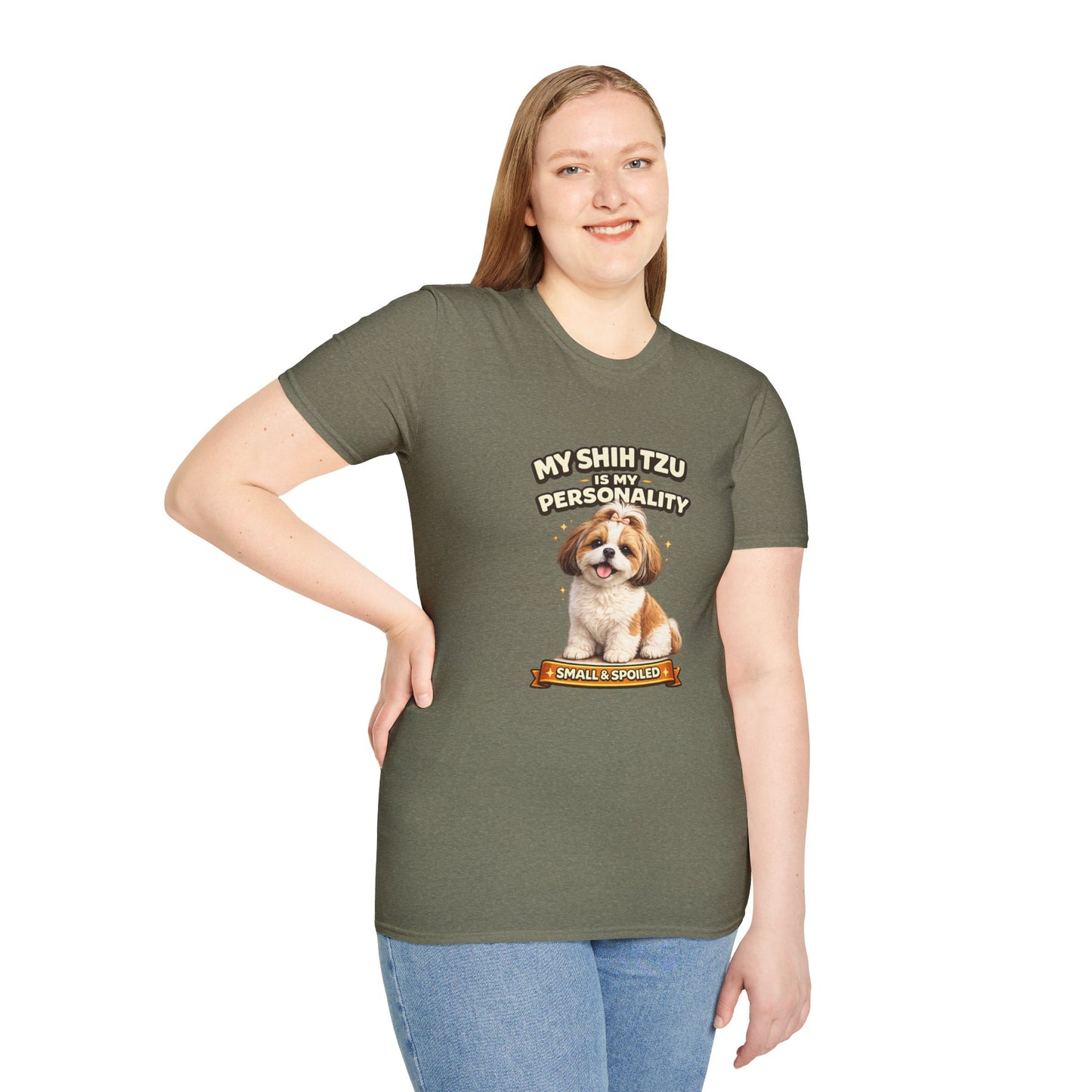 My Shih Tzu Is My Personality – Small & Spoiled – Personalized Dog Breed Tee