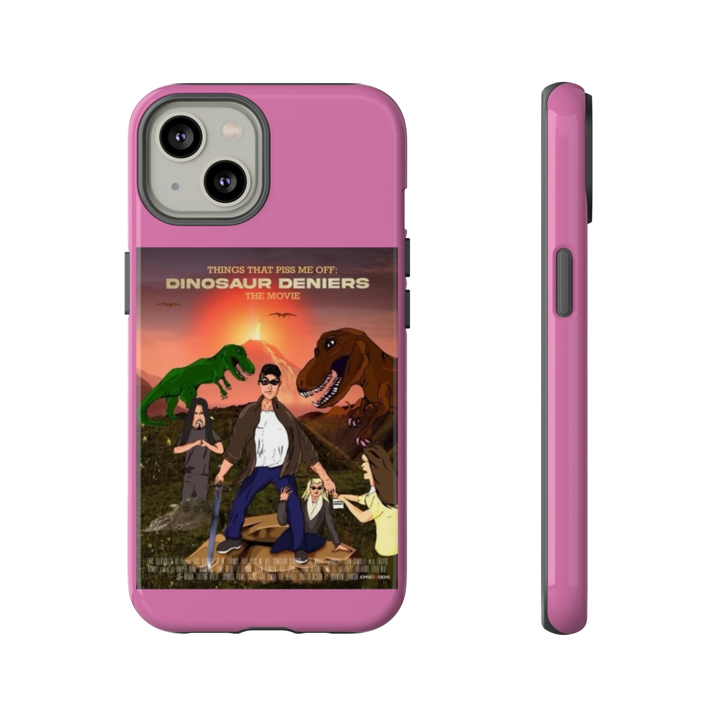 Dinosaur Deniers: The Movie Tough Phone Case (light pink)