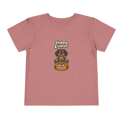 Dachshund Family Happy Easter -- Toddler Dog Lover Tee