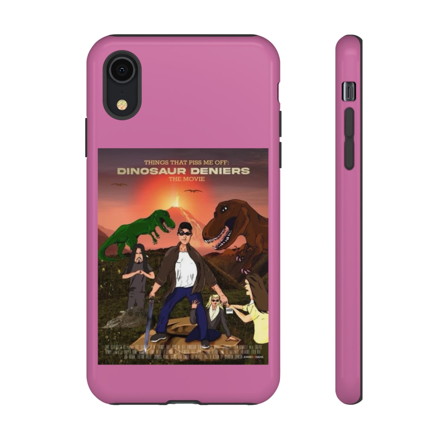 Dinosaur Deniers: The Movie Tough Phone Case (light pink)