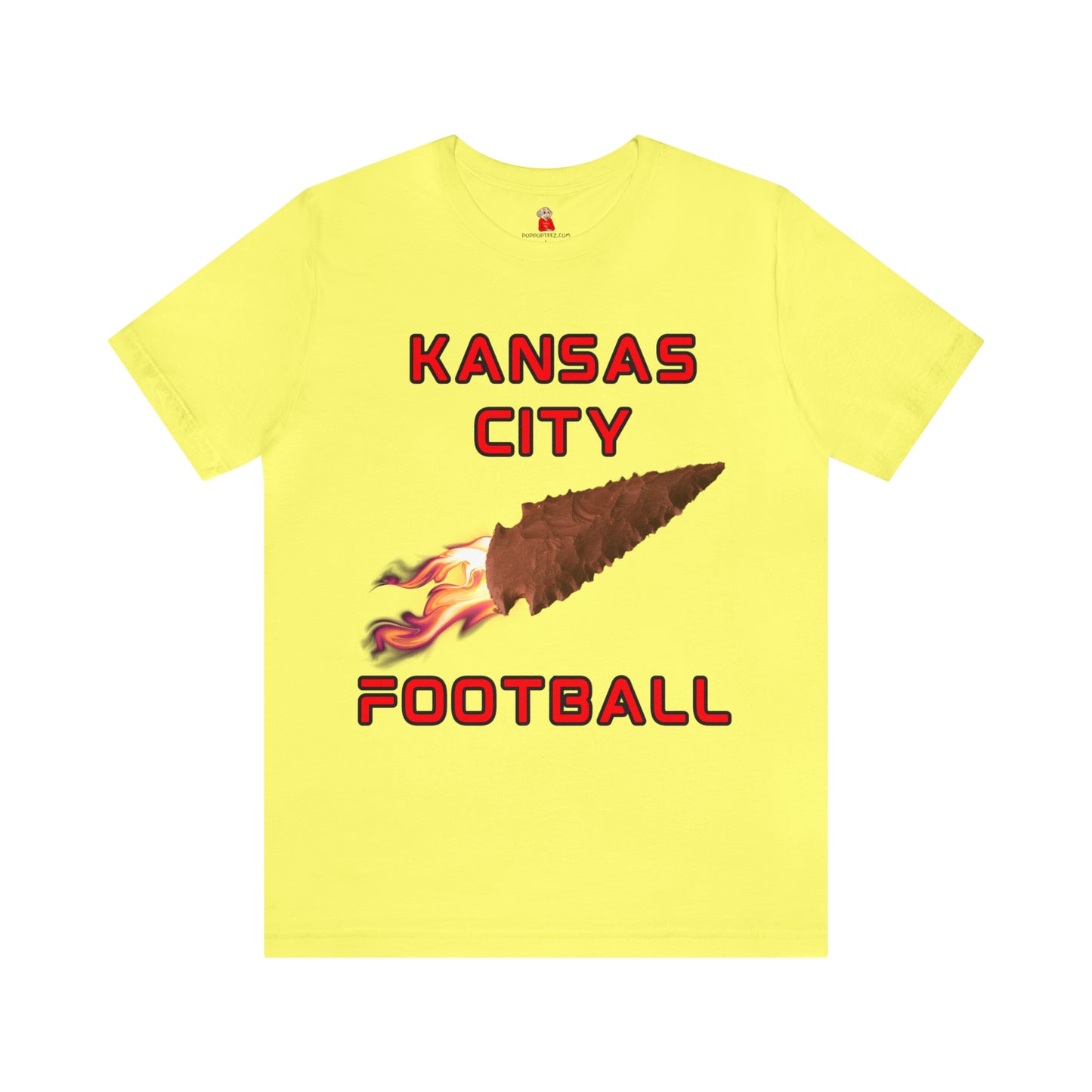 Kansas City Flame Football Arrowhead Customizable Unisex Jersey Short Sleeve Tee