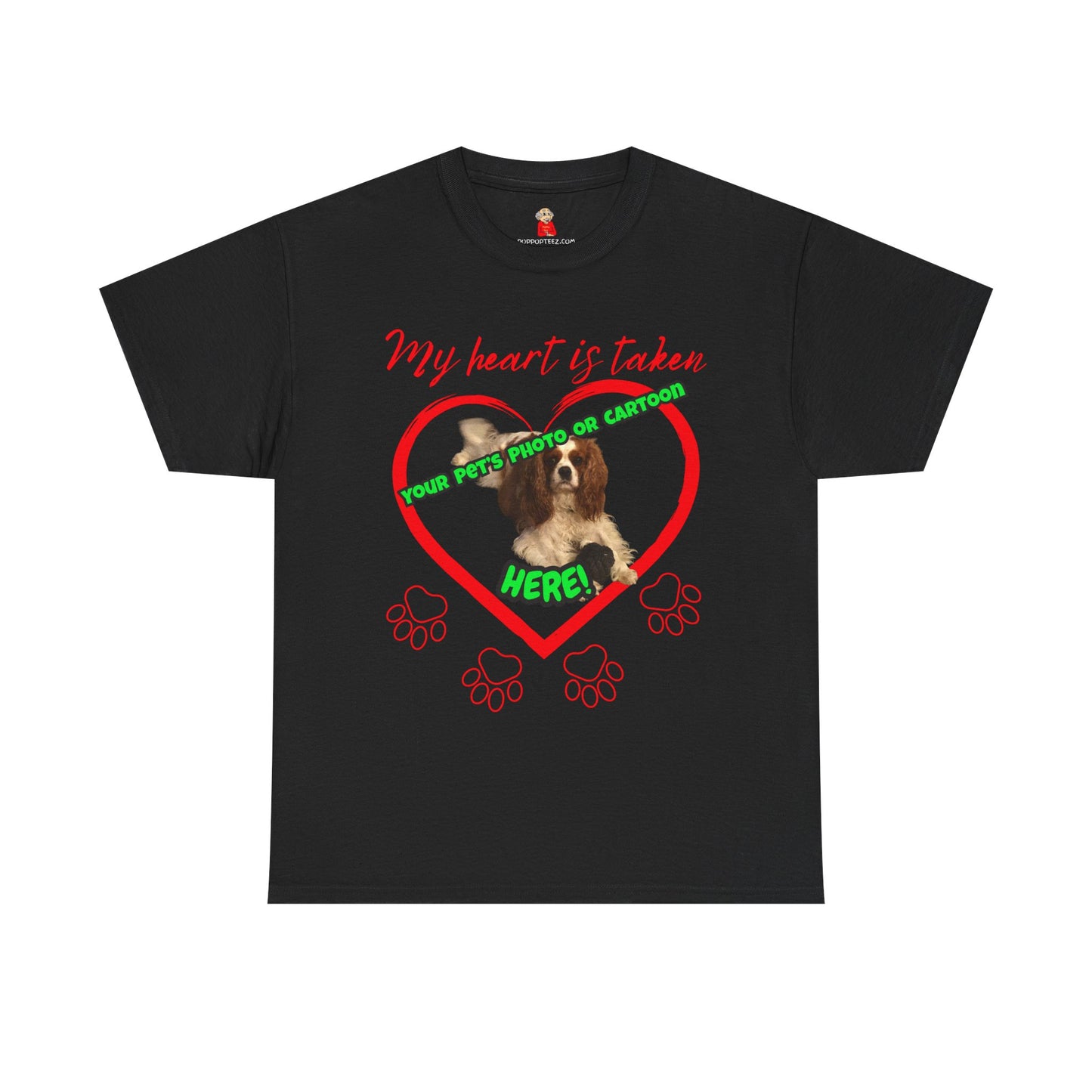 My Heart Is Taken Paw-Print Heart — Personalized Pet Photo Valentine T-Shirt(Free Shipping)