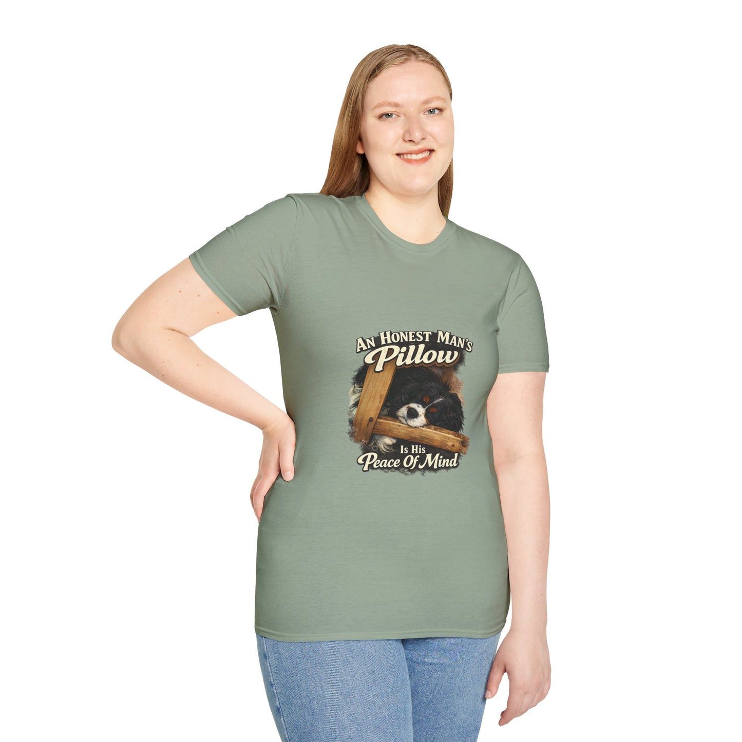 An Honest Man's Pillow Is His Peace Of Mind  —  Dog Lover T-Shirt