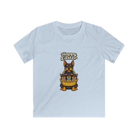 Doberman Family Happy Easter — Youth Dog Lover Tee