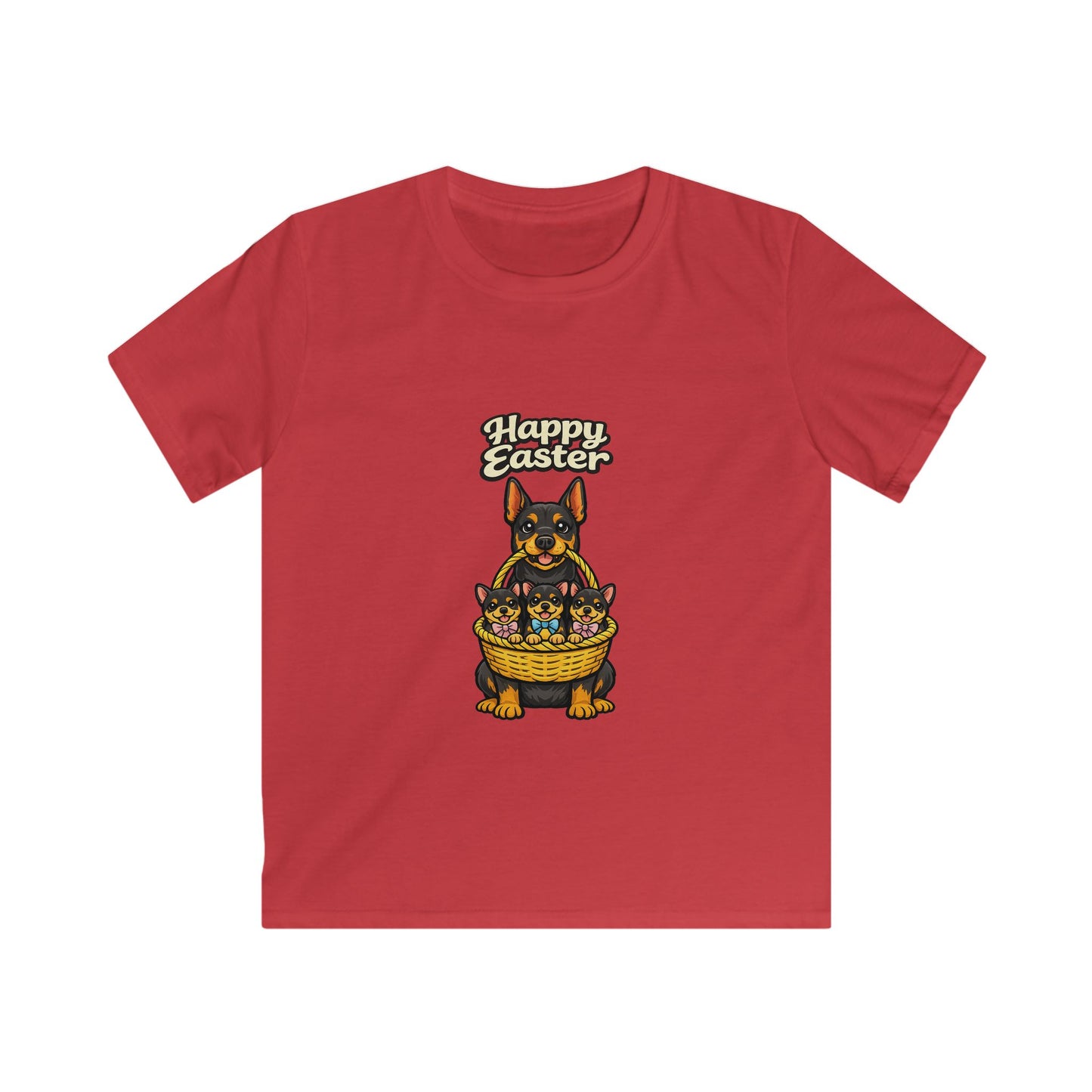 Doberman Family Happy Easter — Youth Dog Lover Tee