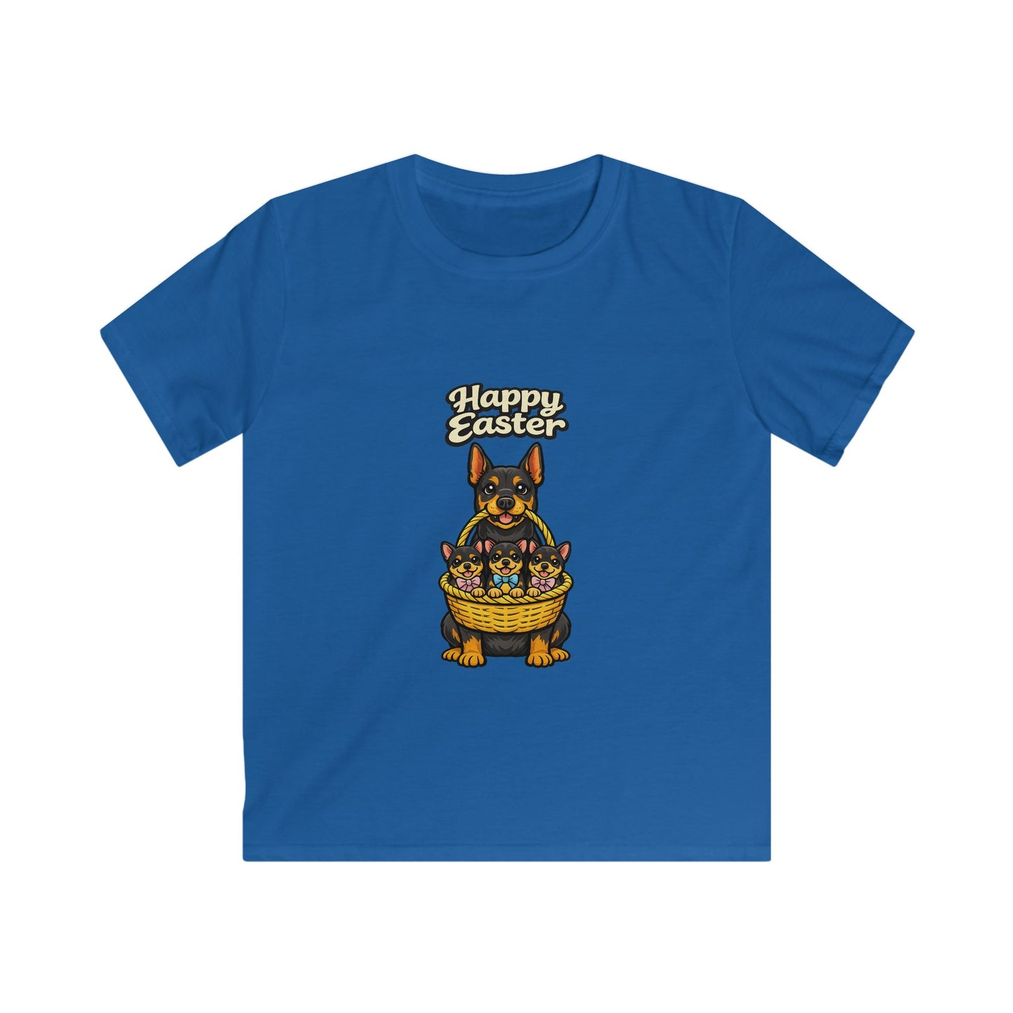 Doberman Family Happy Easter — Youth Dog Lover Tee