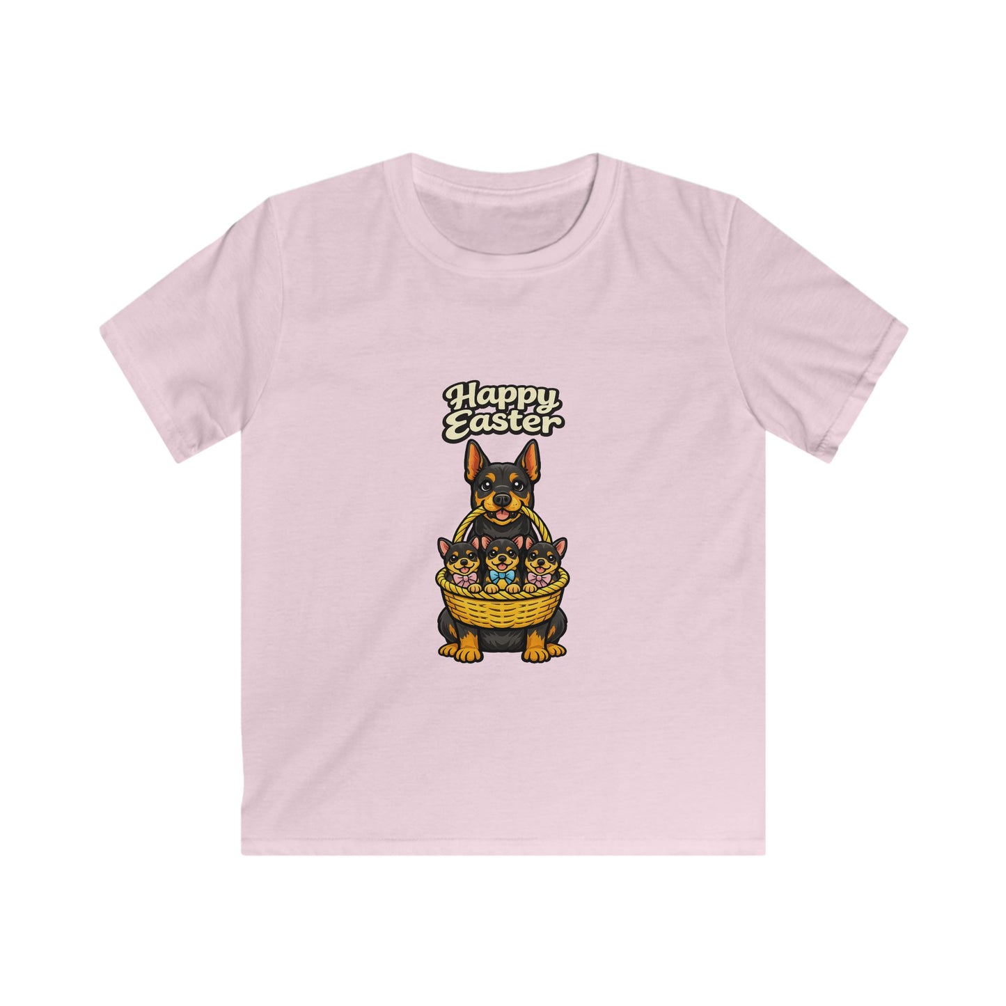 Doberman Family Happy Easter — Youth Dog Lover Tee