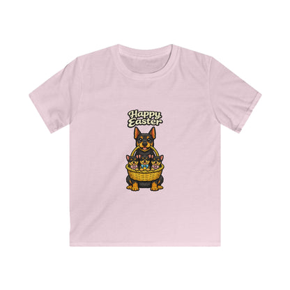 Doberman Family Happy Easter — Youth Dog Lover Tee