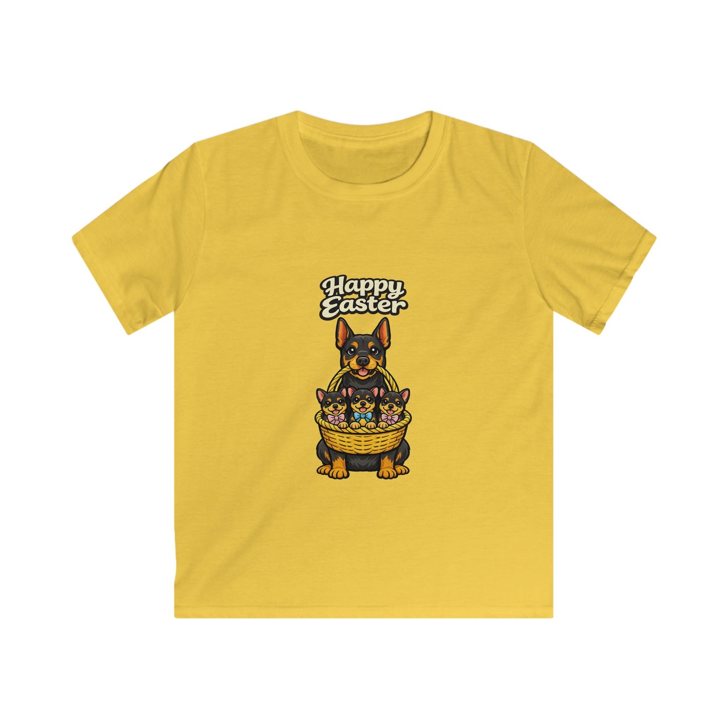 Doberman Family Happy Easter — Youth Dog Lover Tee