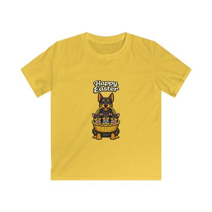 Doberman Family Happy Easter — Youth Dog Lover Tee