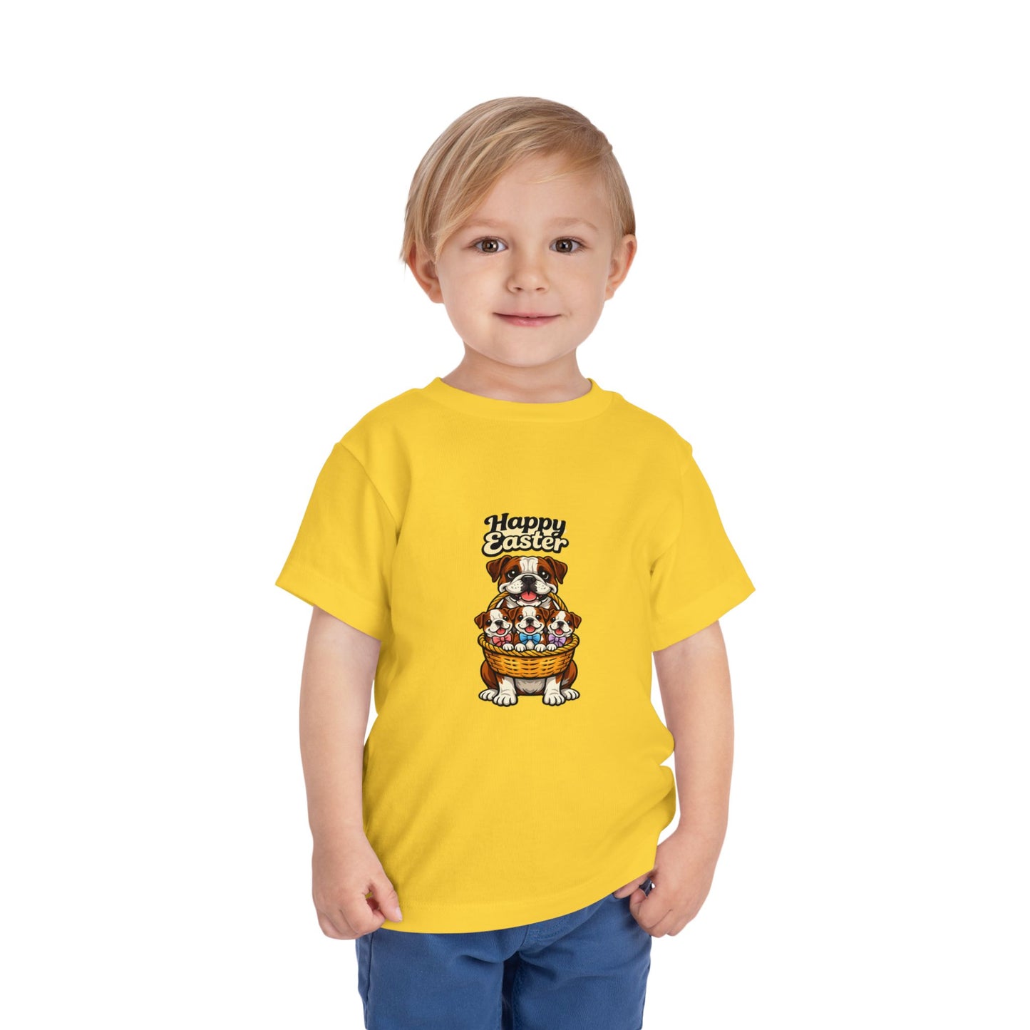 Bulldog Family Happy Easter -- Toddler Dog Lover Tee