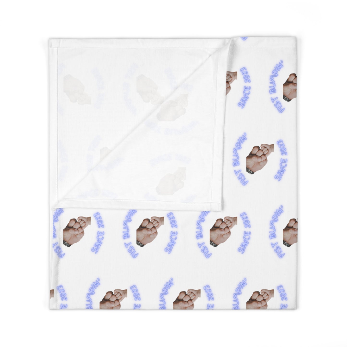 Baby Boy Blue Fist Bumpin’ Since 2023 Baby Swaddle Blanket
