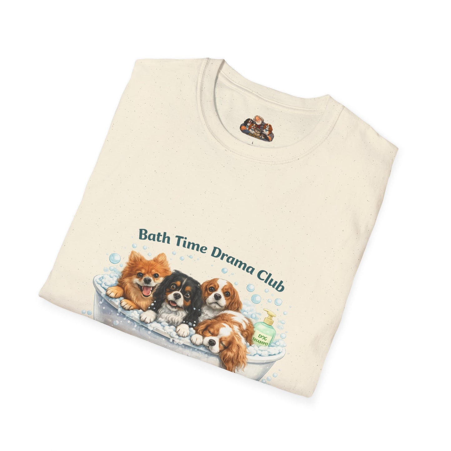 Bath Time Drama Club – Personalized Dog Spa T-Shirt – Paw Spa Days Remembered